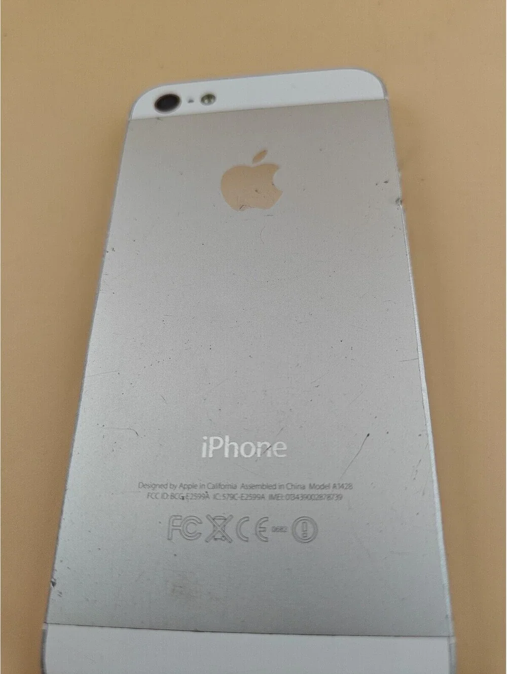 Apple iPhone 5 A1428 White Silver Cracked Screen No Power Parts Repair